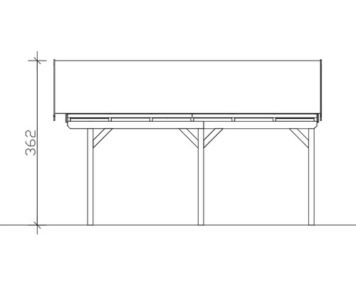Dessin d''un pavillon d''une hauteur de 362 centimètres