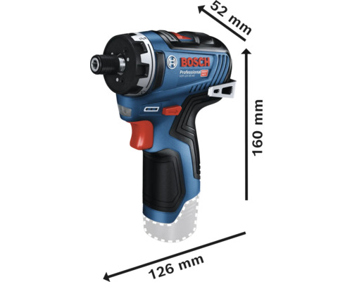 Visseuse sans fil pour cloisons sèches Bosch Professional avec indications de taille