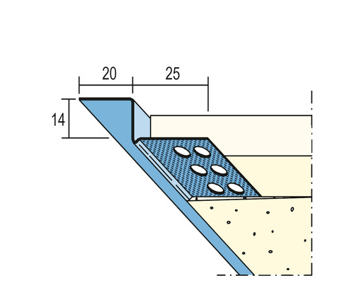 Illustration eines Putzprofils mit Maßen