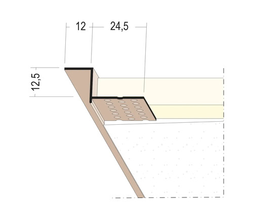 Dessin technique d''un profilé de plafond avec dimensions