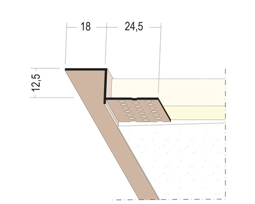 Skizze eines Deckenprofils mit Maßangaben