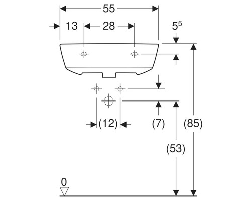 Technische Zeichnung mit Maßangaben