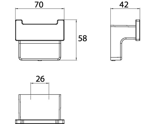 Dessin technique d''un support mural avec dimensions