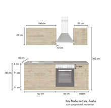 Cuisine équipée avec dimensions