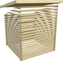 Gartenhaus Karibu Großglockner 3 inkl. Anbaudach 3 m und Rückwand 614 x 273 cm natur