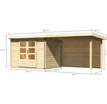 Holzgartenhaus mit Abmessungen