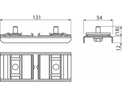 Schéma technique d''un pied d''appareil avec dimensions