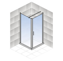 Duschtür mit Seitenwand mit Drehtür SCHULTE Alexa Style 2.0 ExpressPlus 90 x 90 cm Profil aluminium Klarglas schmutzabweisende Glasbeschichtung
