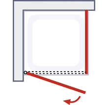 Duschtür mit Seitenwand mit Drehtür SCHULTE Alexa Style 2.0 ExpressPlus 90 x 90 cm Profil aluminium Klarglas schmutzabweisende Glasbeschichtung