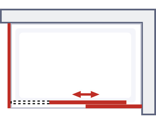 Illustration d''une fenêtre coulissante avec mouvement horizontal