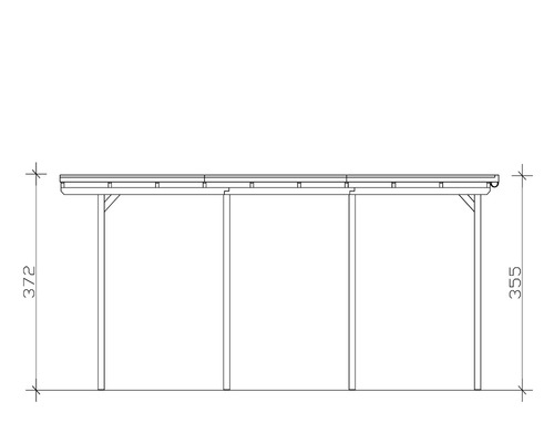 Schéma d''un abri de voiture avec dimensions