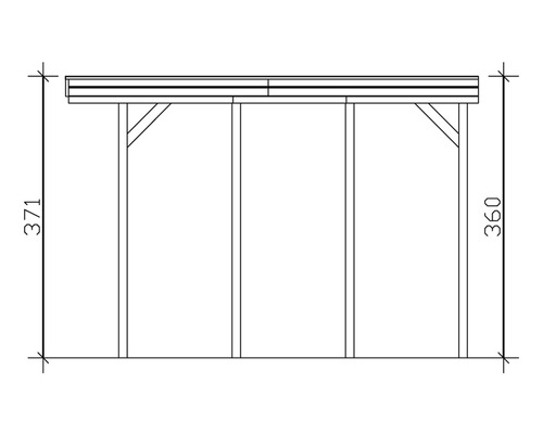 Dessin technique d''une construction en bois avec des dimensions