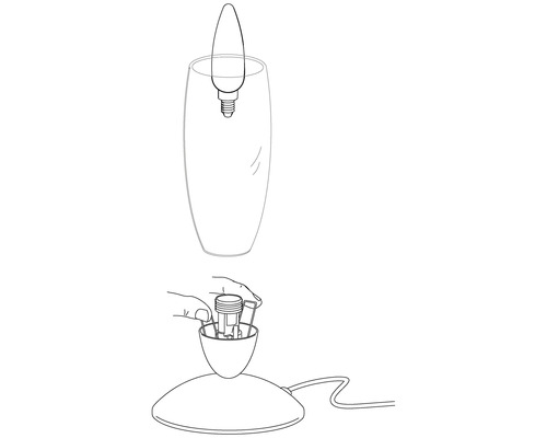 Schéma d''une lampe avec une ampoule et une douille