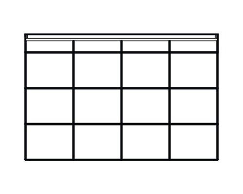 Leeres Regal mit zwölf Fächern