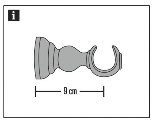 Gardinenstangenhalterung, 9 cm