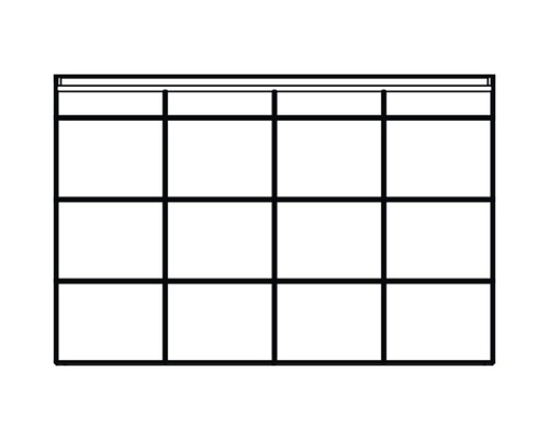 Quincaillerie pour porte coulissante avec douze compartiments