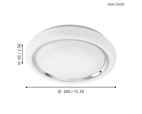 Plafonnier avec indication des dimensions