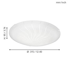 Plafonnier LED 11W 950 lm 3000 K Ø 31,5 cm Margitta blanc