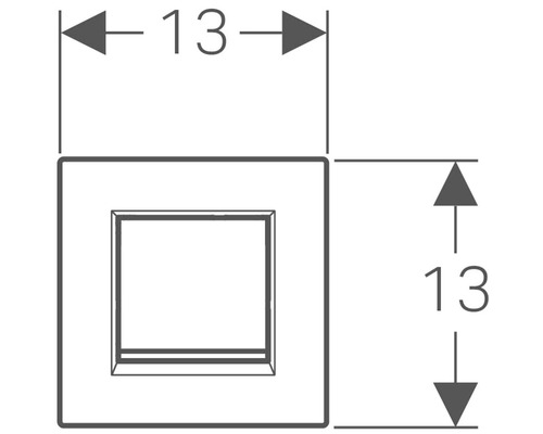 Maßangaben eines Schalters: 13 x 13