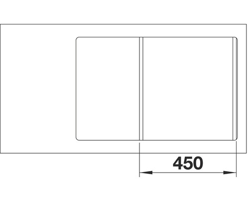 Dessin meuble sous-lavabo avec indication de dimension 450