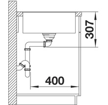 Schéma technique d''un évier avec dimensions