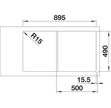 Spüle Blanco AXIA III 5 S 915 x 510 mm weiß ohne Multifunktionsschale 523219
