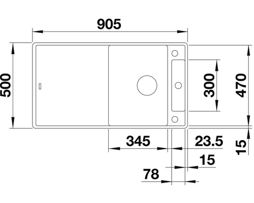 Dessin d''un évier avec cotes