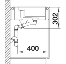 Schéma d''un évier avec dimensions pour les détails d''installation