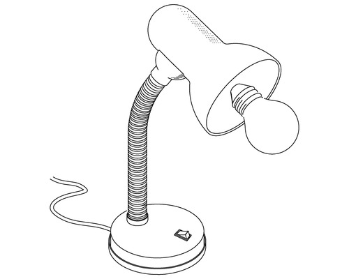 Lampe de bureau avec col flexible et ampoule