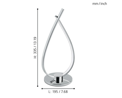Lampe de table LED décorative avec dimensions
