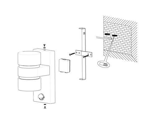 Installationsanleitung für eine Aussenleuchte mit Wandhalterung