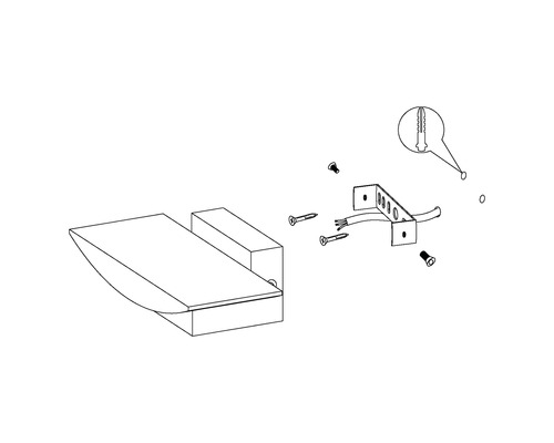 Montageanleitung für eine Wandleuchte mit Zubehör