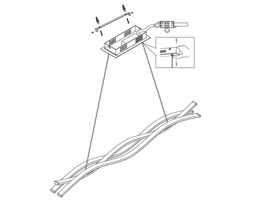 Schéma d''un plafonnier avec instructions de montage