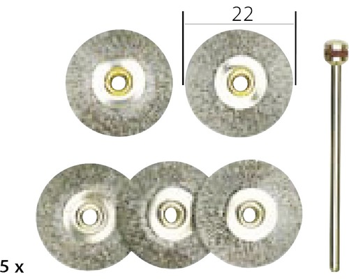 Brosses métalliques de 22 millimètres de diamètre, lot de 5