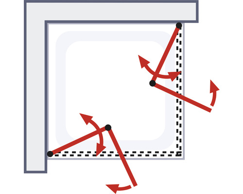 Illustration d''une ouverture de fenêtre réglable avec des flèches rouges indiquant le mouvement