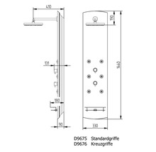Panneau de douche avec thermostat Schulte DuschMaster avec poignées standard aluminium/ chrome D9675 41-thumb-5