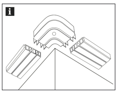 Instructions de montage pour connecteur d''angle de goulotte de câbles