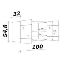 Glas-Hängeschrank Flex Well Riva Breite 100 cm san remo eiche hell/quarzit cubanit-thumb-1