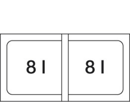 Évier avec deux cuves de 81 litres chacune