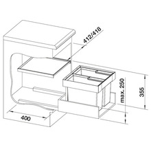 Poubelle encastrable BLANCO Flexon II 45/2 521468-thumb-4