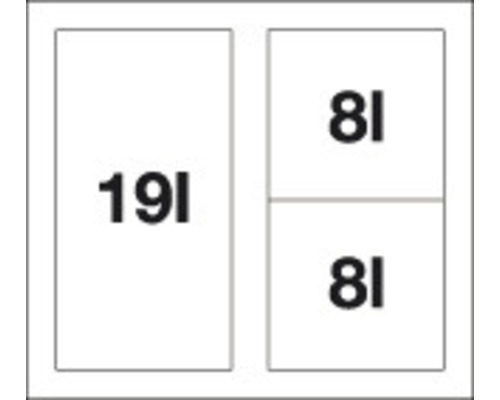 Système de tri des déchets avec un récipient de 19 litres et deux récipients de 8 litres