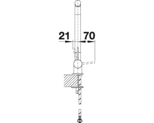 Dessin technique d''un robinet avec dimensions