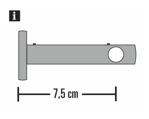 Illustration d''un support d''une longueur de 7,5 cm
