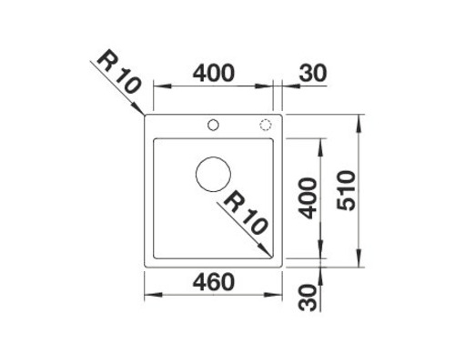 Schéma technique d''un évier avec dimensions