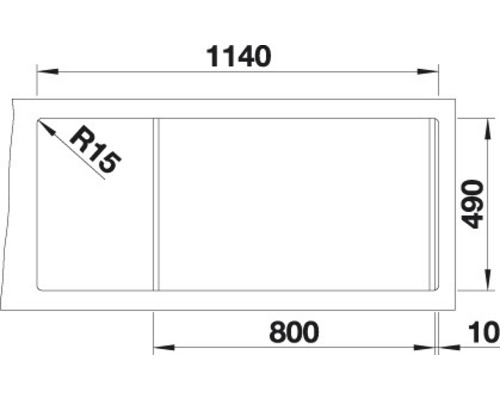 Technische Zeichnung einer Duschwanne mit Maßangaben
