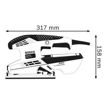 Ponceuse vibrante professionnelle Bosch GSS 23 A, dimensions : 317 mm x 158 mm