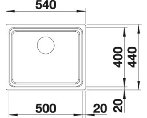 Dessin technique d''un évier avec dimensions