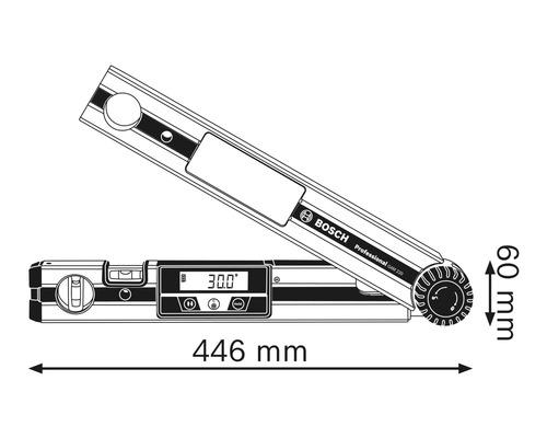 Rapporteur d'angle Bosch GAM 220 Professional avec dimensions