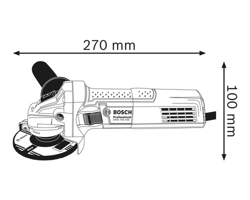 Meuleuse d'angle Bosch Professional GWS 750 (115 mm) avec poignée  supplémentaire - HORNBACH Luxembourg