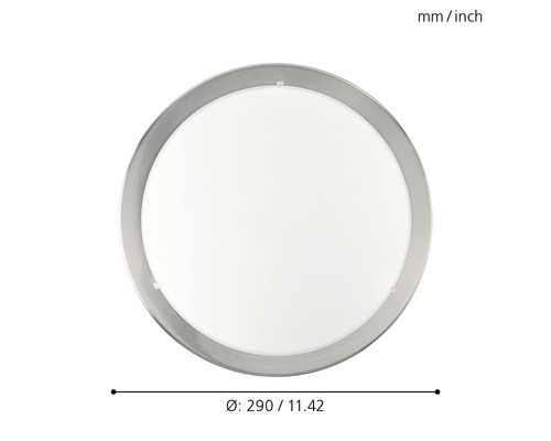Plafonnier rond d''un diamètre de 290 millimètres.